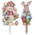 thumbnail image 2 of Easter Decorations- Easter Spring Decorative Easter Stakes Rabbit Decor Metal Bunny Outdoor Stake Ornaments Yard Sign Decoration Garden Card Slot, 2 of 9