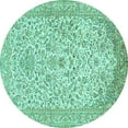 thumbnail image 1 of Ahgly Company Machine Washable Indoor Round Persian Turquoise Blue Traditional Area Rugs, 3' Round, 1 of 4