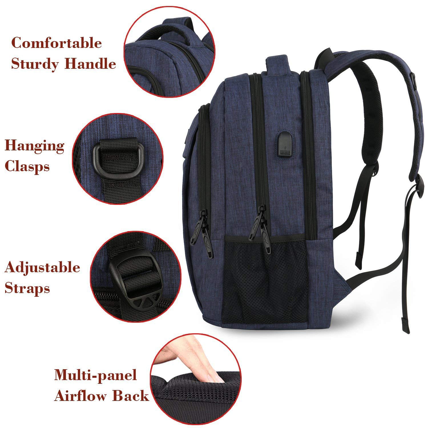 Laptop Backpack with USB Charging Port,Slim Travel Backpack with