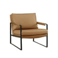 thumbnail image 4 of Art Leon Mid Century Accent Chairs Leather Metal Lounge Chair for Living Room,Khaki, 4 of 6