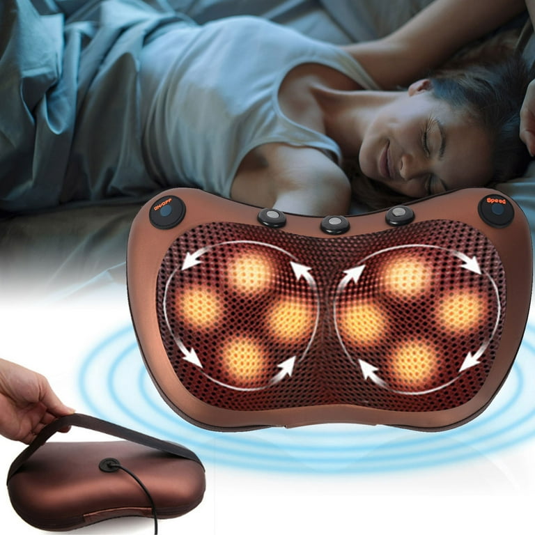 CONQUECO Neck Massager with Heat, Shiatsu Neck Massage Pillow - Deep Tissue  3D Kneading Pillow, Rechargeable Electric Massagers Cushion for Relieve