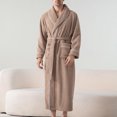 thumbnail image 5 of Kaemgyyd Midi Robe for Women Fuzzy Winter Warm Long Sleeve Bathrobe Soft Cozy Fleece Plush Belted Loungewear with Pockets, 5 of 5