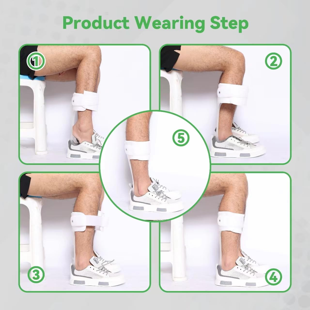 Insunen AFO Drop Foot Brace, Medical Ankle Foot Orthosis, Lightweight Foot Support Stabilizer, Drop Foot Postural Correction Brace for Men and Women (White/L-Left)