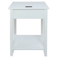 Casual Home Night Owl Nightstand with USB Port White