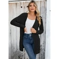 thumbnail image 3 of SHOWMALL Women Lightweight Cardigan Long Sleeve Button Down V Neck Casual Lightweight Knit Sweater Open Front Cardigan, US Size XL, Black, 3 of 8