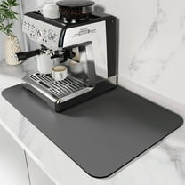 LJSXFI Coffee Mat, 16"x24" Coffee Bar Mat for Countertops, Absorbent Hide Stain Anti-Slip Coffee Bar Accessories Fit Under Coffee Machine Mat, Dish Drying Mats for Kitchen(Dark Grey)