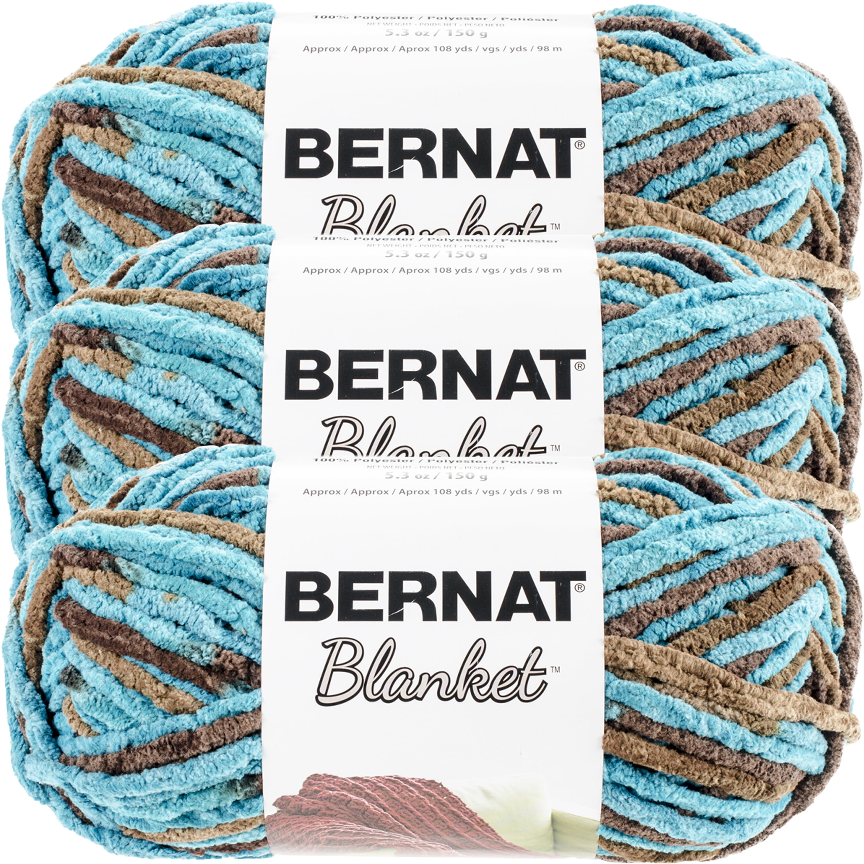 Bernat Blanket Yarn-Mallard Wood, Multipack Of 3