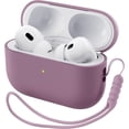 thumbnail image 1 of Yanonmyfd Funda Silicona para AirPods Pro 2 (2022/2023), Estuche de Silicona Líquida para AirPods Pro 2.ª con Cordón, LED Frontal Visible y Compatible con USB-L/USB-C - Negro,Morado Lila, 1 of 27
