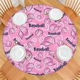 thumbnail image 2 of Pink Baseball Caps and Balls Pattern Round Fitted Tablecloth with Elastic Edge,Dining Table Cover Waterproof,Outdoor Round Tablecloth for Camping,Dining,Indoor and Outdoor, 2 of 7