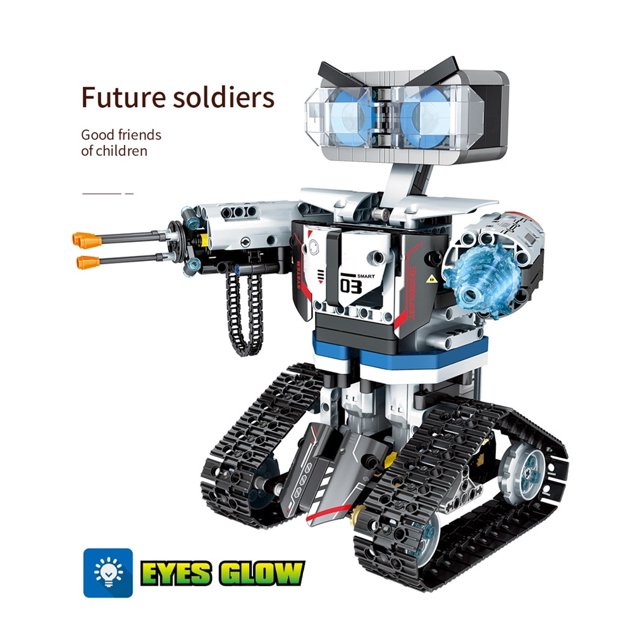 Merkmak 611Pcs Smart RC Robot, Electric DIY Assembly Robot Toys Education Robot Gift for Kids