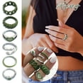 thumbnail image 1 of Anillos para mujer, regalos para mujer, moda vintage, conjunto de 6 piezas de mano verde, anillo de aleación de metal para mujer., 1 of 5