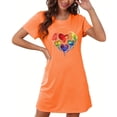 thumbnail image 4 of Camisón corto de talla grande para mujer, camisón de manga corta con estampado de pecho a la moda, camisón para mujer, 4 of 5