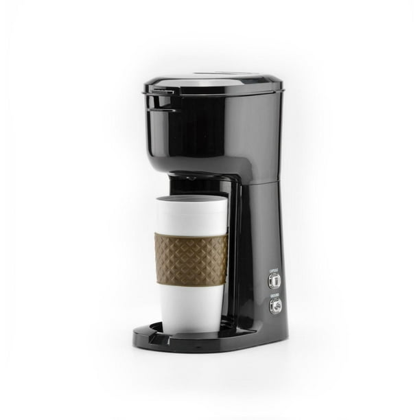 Mainstays Single Serve Coffee Maker, Black, Dual Brew, Ground