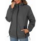 thumbnail image 3 of Chaqueta Impermeable para Mujer, Cortavientos, Impermeable, con Capucha, Plegable y Bolsillos. Gris Oscuro M, 3 of 9