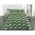 thumbnail image 2 of Ambesonne Floral Quilted Coverlet 2 Pcs, Blossoming Spring Asian Art, Twin Size, Reseda Green, 2 of 4