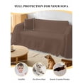 thumbnail image 4 of Pure Brown Couch Cover Sofa Covers 3 Cushion Sectional Couch, Simple Solid Color Washable Sofa Covers Slipcover Sectional Sofa Cover, Furniture Protector 71"x150", 4 of 9