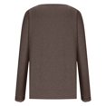 thumbnail image 4 of Cavosen Tops for Women Long Sleeve Lace Trim Pullover Tops V Neck Solid Soft Shirts Holiday Blouse Baggy Stylish Dressy T-Shirts Going out Resort Tees Summer Clothes Brown L, 4 of 6