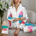 thumbnail image 6 of Honeii Gnomes Summer print Women's Pajama Sets Long Sleeve Button Down Sleepwear Nightwear Soft Pjs Lounge Sets-Medium, 6 of 7