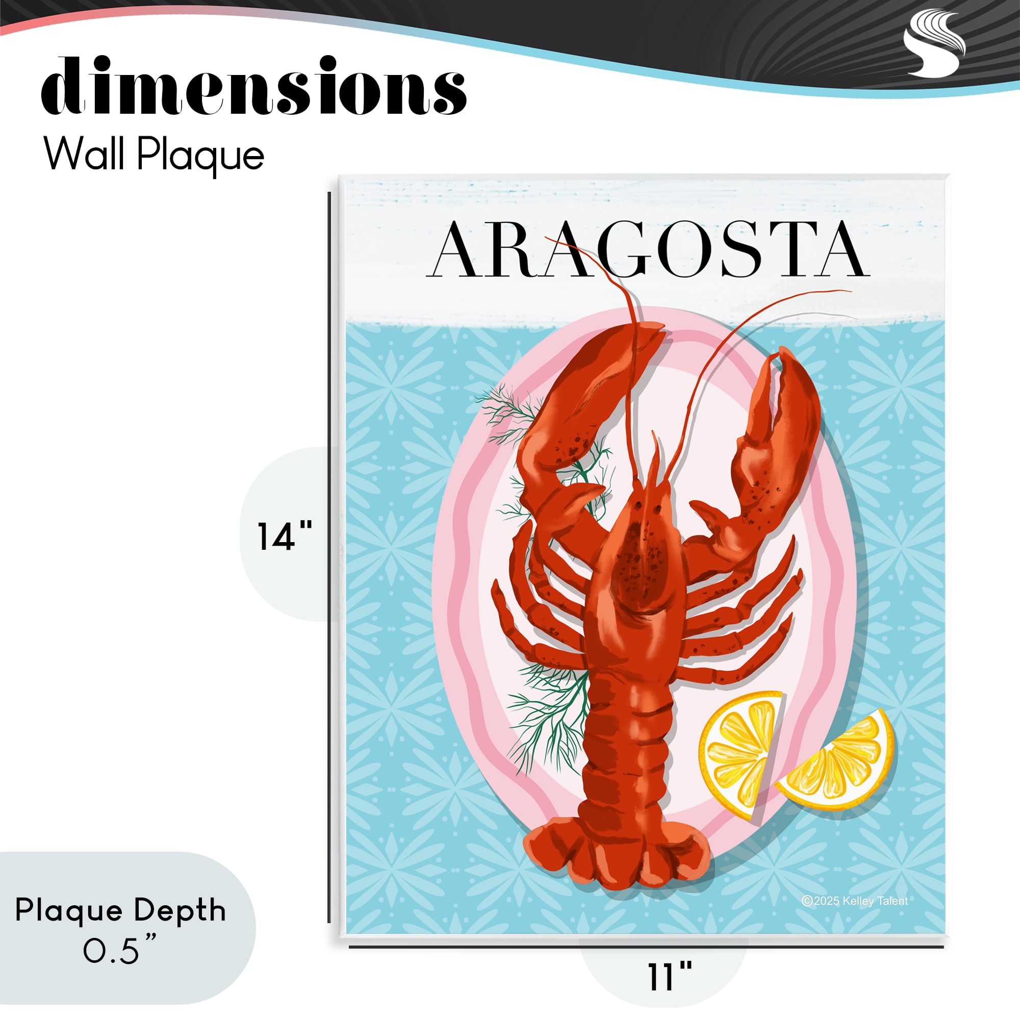 Stupell Industries Aragosta Lobster Dish Wall Plaque Art, design by Kelley Talent