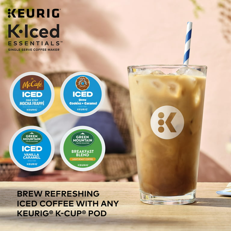 Keurig K-Slim+Iced Single Service Coffee Maker, Artic Gray Bundle