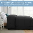 thumbnail image 3 of King Plus Size Comforter 128x120 Inches, Oversized Cooling Quilted Duvet Insert for All Seasons, Lightweight Down Alternative Bedding, Dark Grey, 3 of 6