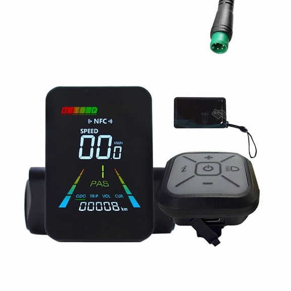 F3 E-Bike NFC LCD Display Animated Color Meter 24V/36V/48V/60V UART Electric Scooter NFC LCD Meter Speedometer 5PIN