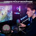 thumbnail image 2 of Zealsound Gaming Condenser Microphone with RGB Lights, Studio USB Mic for PC, Mac, iPhone, Plug & Play, Mute & Gain Control, Monitoring for Streaming, Podcasting, TikTok, YouTube, 2 of 8
