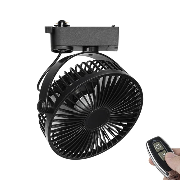KAYYELAMP Remote Control H-Type Track Ceiling Mini Fan Easy To Install Adjustable Angle Vintage Design For Home Kitchen 1Pcs Black