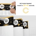 thumbnail image 2 of No Hook Shower Curtain with Snap in Liner, Gold Yellow Moon Star Waterproof Bath Curtain Double Layers with See Through Top Window, Starry Night Polka Dot on Black Hotel Shower Curtains 48x72in, 2 of 9