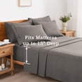 thumbnail image 5 of 4/6 Piece Soft Bed Sheets Set Solid & Embroidery Bed Sheets Set All Season Hotel Luxury Bedding -18in Deep Pockets, 5 of 7