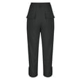 thumbnail image 5 of XAOFW Cargo Pants Women Solid Color Straight Leg Trousers High Waist Comfort Fit Work Pants With Side Pockets Stylish Bottoms XL, 5 of 6