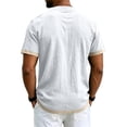 thumbnail image 4 of Sewkxo Men's Linen Shirts Short Sleeve Casual Shirts Button Down Shirt for Men Beach Summer Shirt,White S, 4 of 8