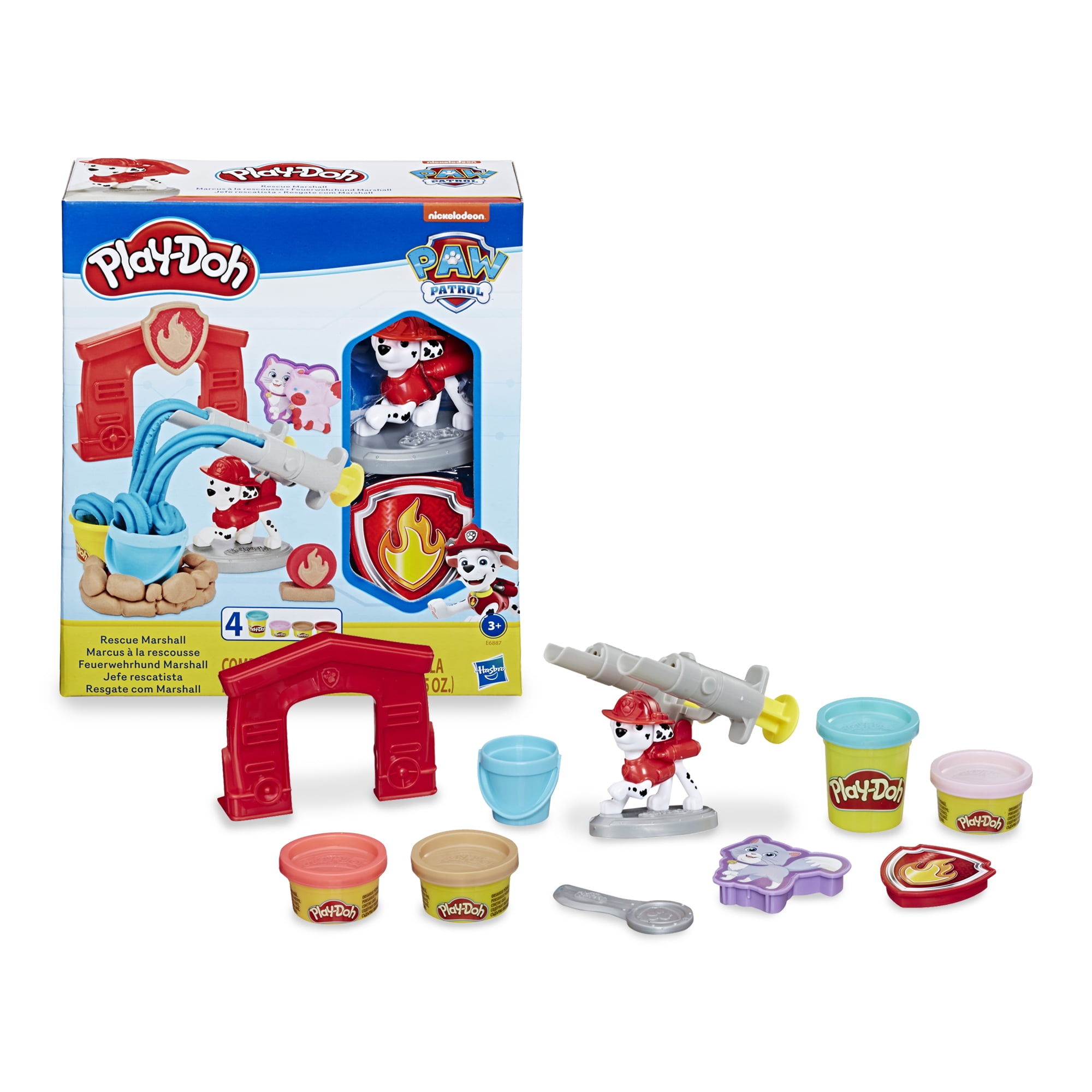 Play-Doh Nick Paw Patrol Rescue Rolling Chase Set 3 Cans of Dough for sale online 