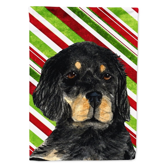 Gordon Setter Candy Cane Holiday Christmas Flag Canvas House Size