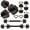 Black + Steel 75lb, variant on Adjustable Dumbbell Set 75LB, Changeable Dumbbell Set with Connecting Rod 4 in1 Dumbbells Set Used as Barbell, Kettlebells, Push up Bar, Fitness Exercises for Home Gym Suitable Women