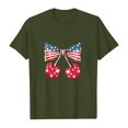 thumbnail image 3 of Womens Spring Tops, T Shirts Short Sleeve For Women 4Th Of July Tops Lightweight Casual Summer Outfits Clothes Thermal Undershirt Winter Tops 2024 Animal Print Tops (M, Army Green) ZMTing, 3 of 5