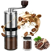 Manual Coffee Grinder, Portable 6 Modes Adjustable Stainless Steel Hand Coffee Grinder for Drip Coffee, Espresso, French Press
