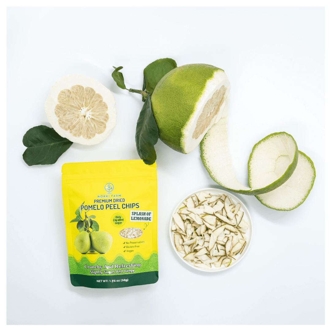 (Pack of 6) NOKKI FARM Premium Dried Pomelo Peel 50g | Crunchy | Slightly sweet and tangy