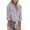 long sleeve shirts-Gray, variant on Striped Long Sleeve Shirt Women Button Down Collar Shirts With Pockets Loose Fit V Neck Tops Fall Casual Blouses