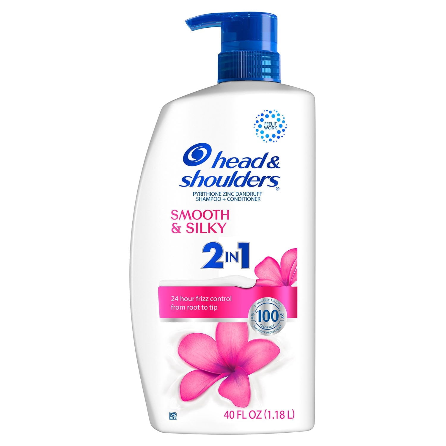 Head and Shoulders 2-in-1 Dandruff Shampoo and Conditioner, Smooth and Silky, Paraben Free, 40 oz.