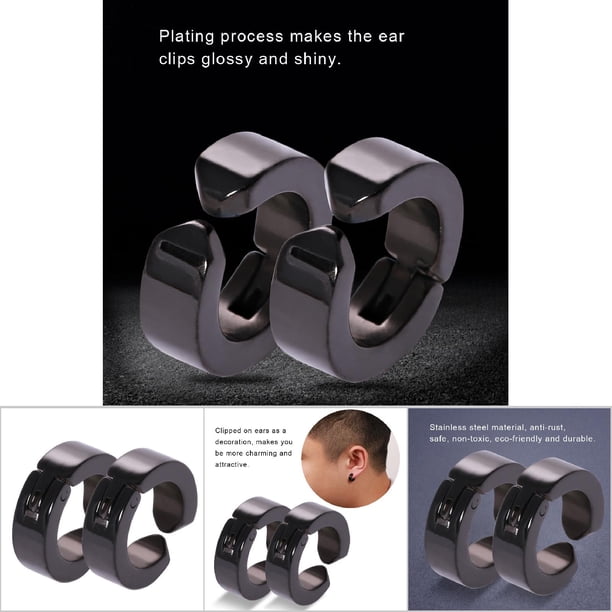 Puños En Las Orejas No Perforantes, 1 Par De Clips De Orejas De Acero Inoxidable Elegante Aretes En Aretes Pendientes Para Mujeres Regalos De Joyería Para Mujeres Regalos