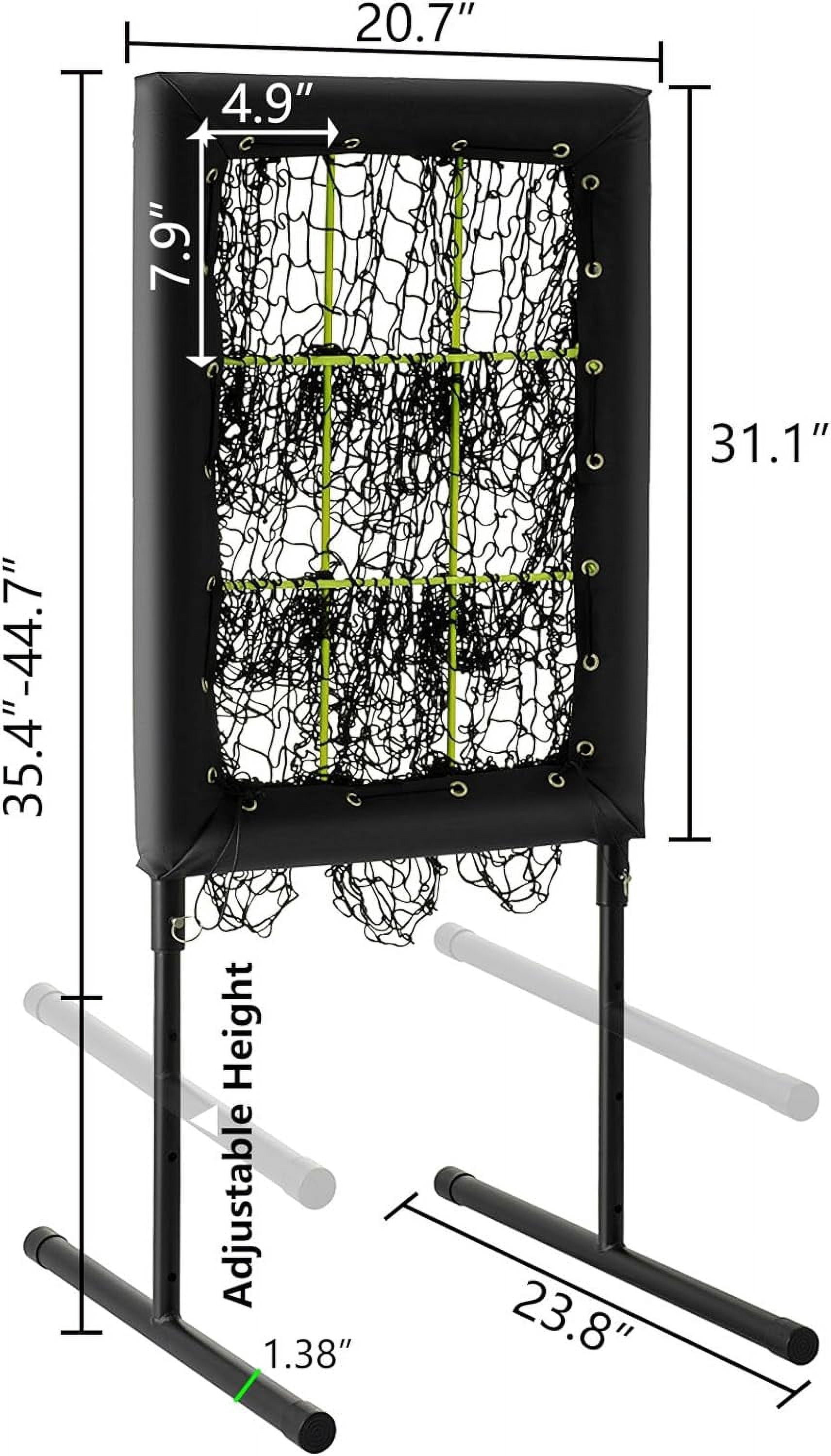 SHZOND 9 Hole Pitching Net Baseball Pitching Target with Strike Zone Pockets, 20 x 30 Inch Adjustable Height Softball Training Aid Equipment for Hitting and Pitching Practice with 4 Ground Stakes