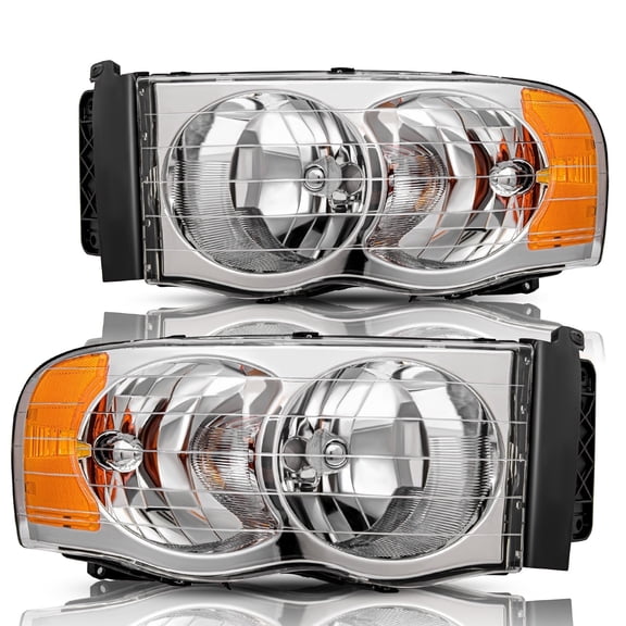Bryght Halogen Headlights Fits 2002-2005 Dodge Ram 1500 2500 3500