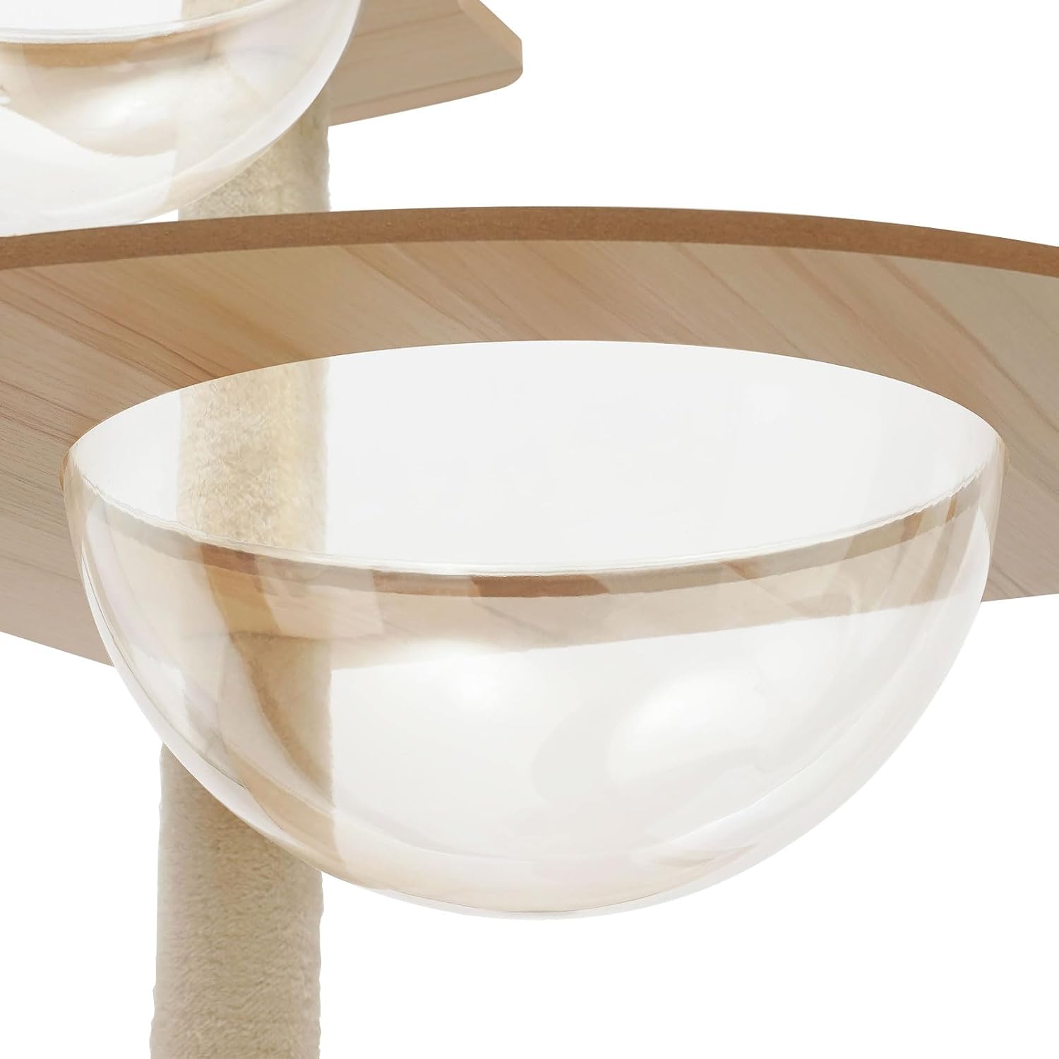 Cat Tree, 55 Inches Tall Cat Tower Condo with Plush Ball for Indoor Cats, Cat House Furniture with Clear Capsule Cat Bed, Multi-Layer Platform and Sisal Scratching Posts