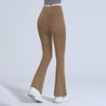 thumbnail image 5 of RYRJJ Flare Yoga Pants for Women Buttery Soft High Waist Bootcut Pants Bootleg Stretch Tummy Control Workout Leggings(Coffee,XL), 5 of 5