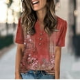 thumbnail image 2 of NAMTYQX Blouses for Women Dressy Casual True Classic Tees Patterned Tops for Women Trendy Summer Wine Size S, 2 of 5