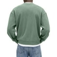 thumbnail image 3 of LNZGNM Mens Henley Shirt Corduroy Ribbed Button Up Pullover Lightweight Solid Long Sleeve Sweaters Casual Fall Loose Fit Top,Green XL, 3 of 3