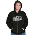thumbnail image 3 of Sarcastic Attitude Selective Listener Unisex Fleece Graphic Zip Up Hoodie Brisco Brands 2X, 3 of 5