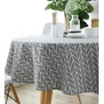 thumbnail image 5 of Round Table Cloth Cover Cotton Linen Tablecloth Grey Nordic Twill Table Clothes for Round Table, Dinner Christmas Holiday Party Picnic Use, 5 of 6