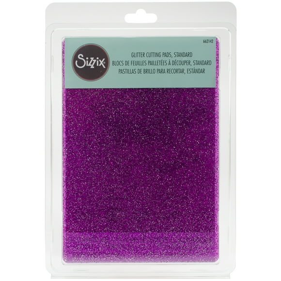 Sizzix Big Shot Cutting Pads 1 Pair-Purple W/Silver Glitter